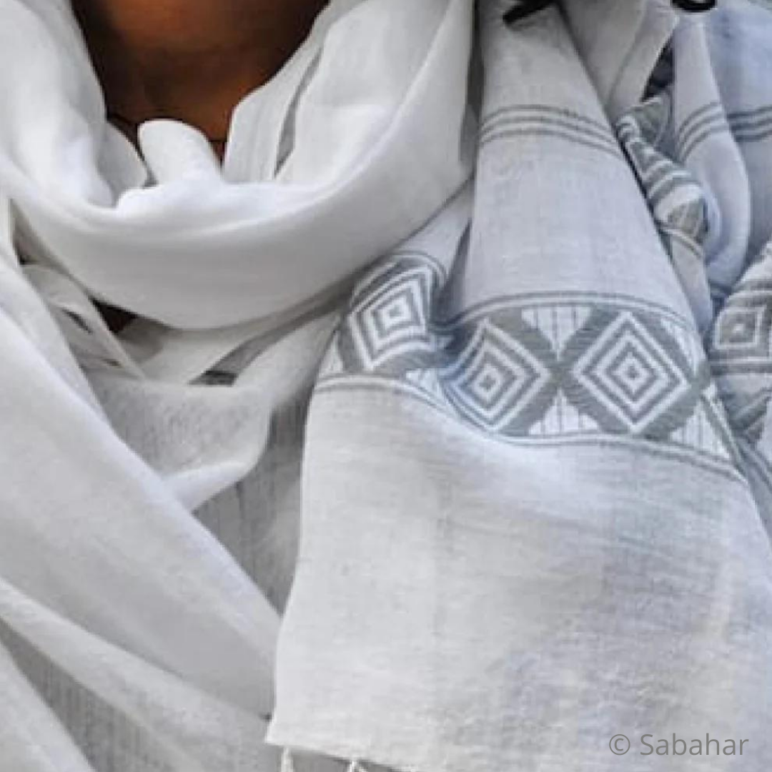 Châle Reine Tatu - coton et soie | Queen Tatu Shawl - cotton and silk